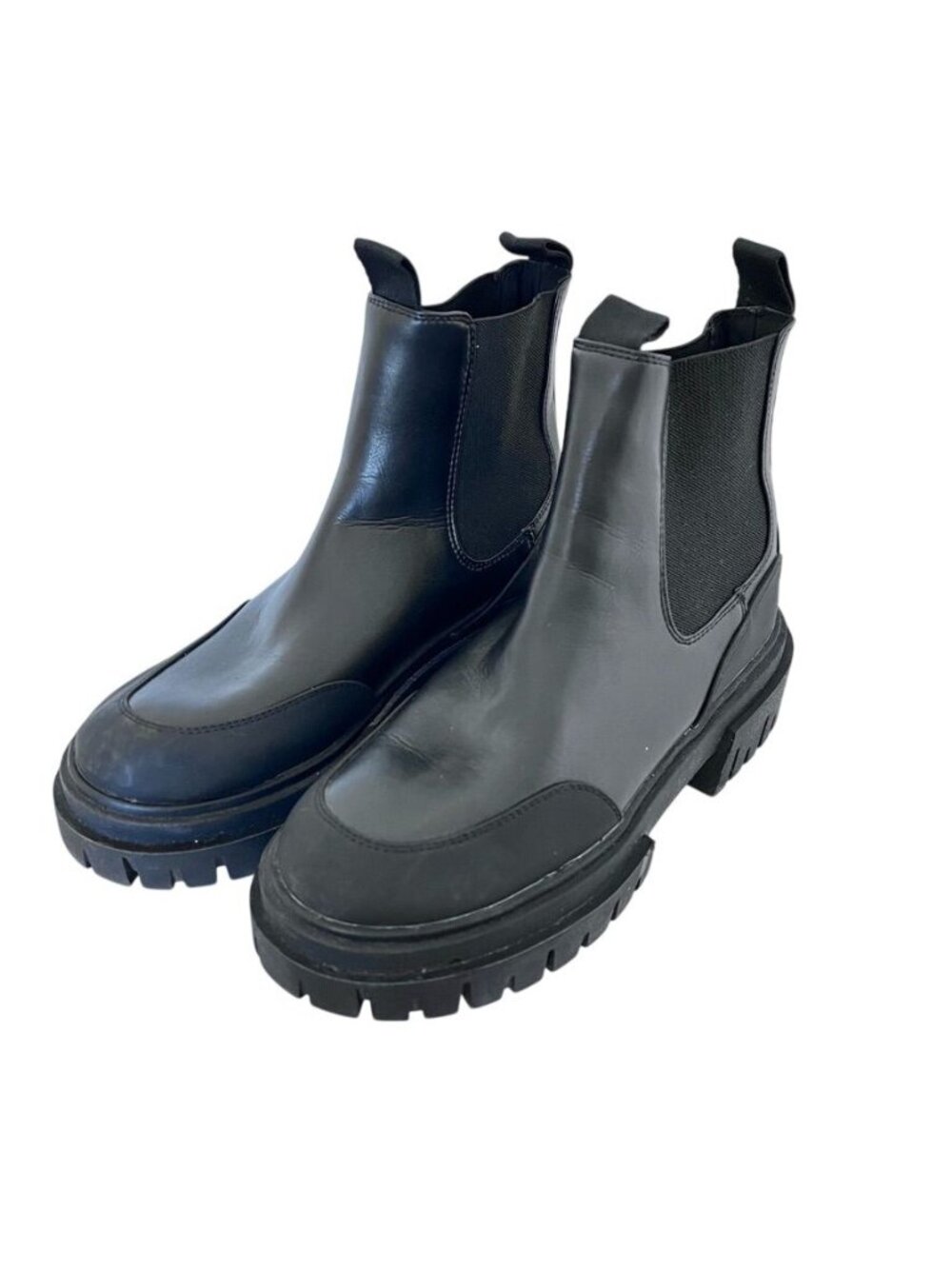 Steve Madden Women Sz 8 Black Chelsea Boots Pull On Ankle Indie Sleaze Grunge